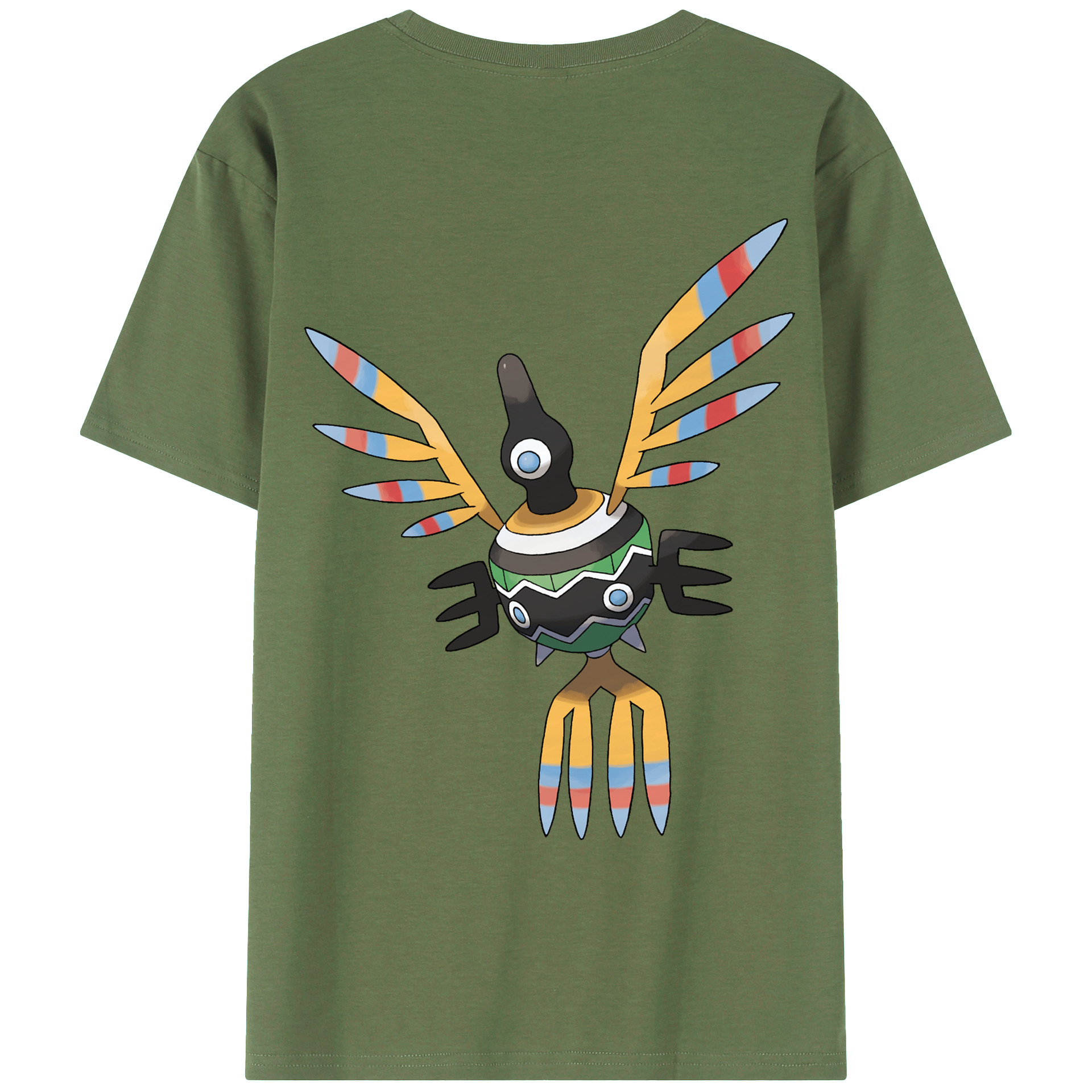 （画像用） ポケットモンスター Pokémon 綿100％ メンズ半袖Tシャツ（バックプリント） 通気性